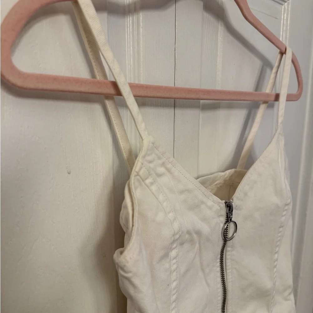 Topshop Ivory Zip-Front Dress 4 - Picture 7 of 11